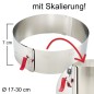 Mobile Preview: Lares Tortenring mit Klemmhebel und Skalierung - verstellbar Ø17-30 cm - Höhe 7 cm