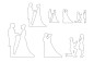 Preview: Patchwork Cutters Wedding Silhouette Set Hochzeit Silhouetten Ausstecher