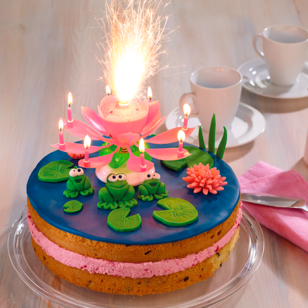 Tortenfontänen - Pink - Happy Birthday mit Musik