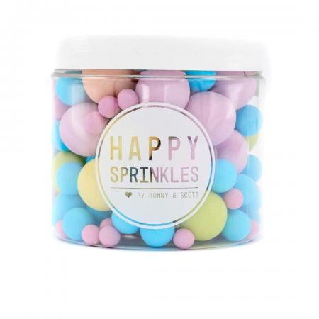 Happy Sprinkles Bubble Gum Shokokugel Mix in drei verschiedenen Größen in der Dose
