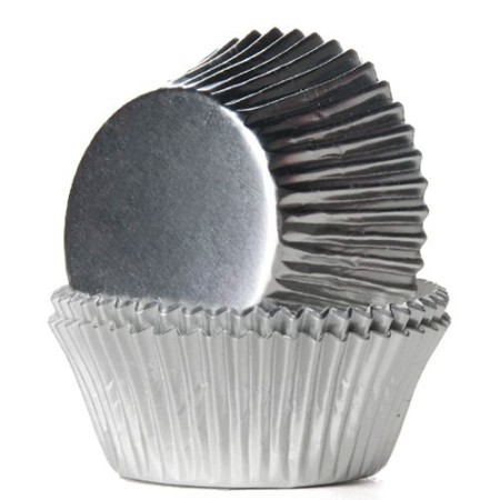 Muffinförmchen - Folie - Silber - 24 Stück
