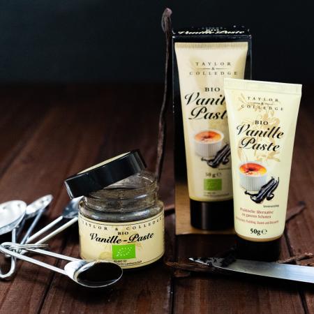 Die Vanillepaste Taylor & Colledge ist sowohl im Glas wie auch in der praktischen Tube erhältlich.