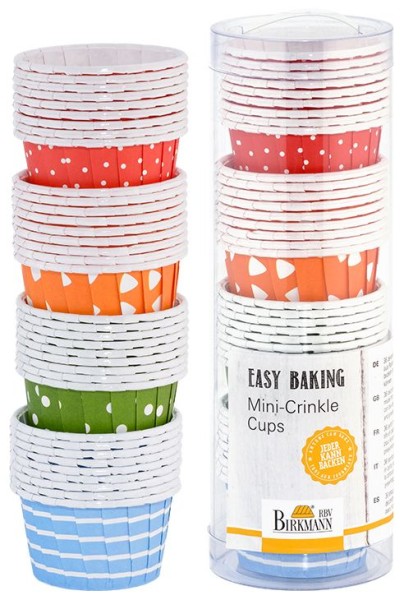 Birkmann 36 Mini Crincle Cups bunt gemustert in der Klarsichtbox