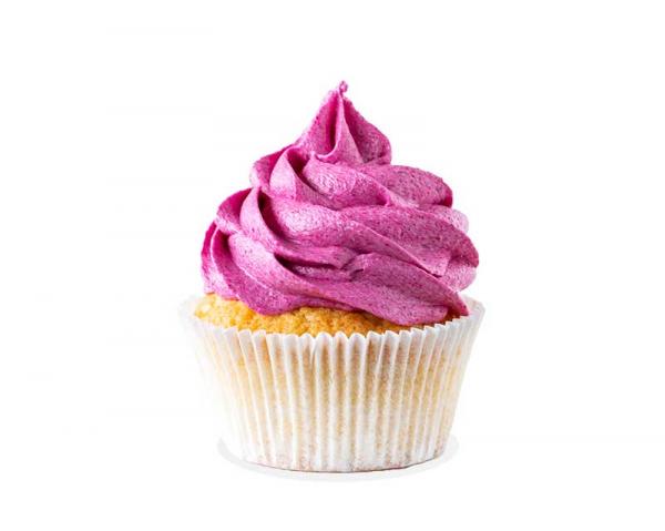 Mit dem roten färbenden Lebensmittel kann man die Cupcake Haube ohne schlechtes Gewissen in Magenta einfärben.