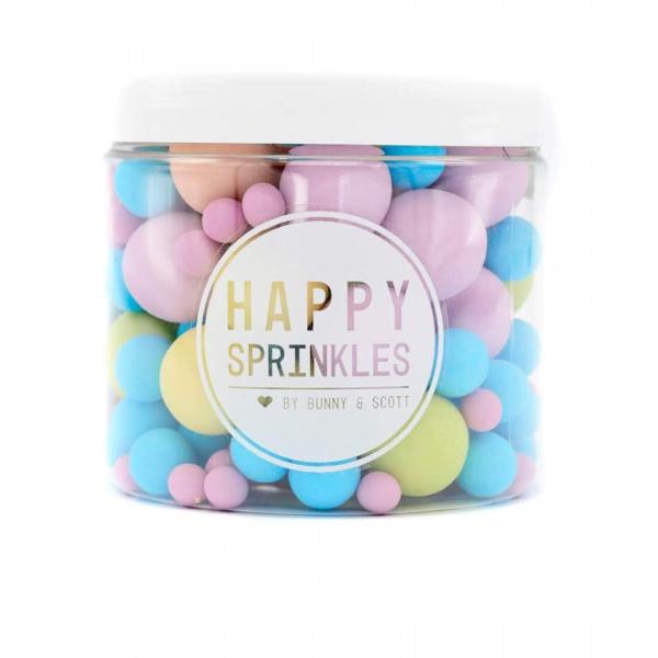 Happy Sprinkles Bubble Gum Shokokugel Mix in drei verschiedenen Größen in der Dose