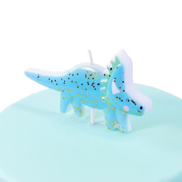 Dinosaurier 3D Kuchenkerzen von der Seite