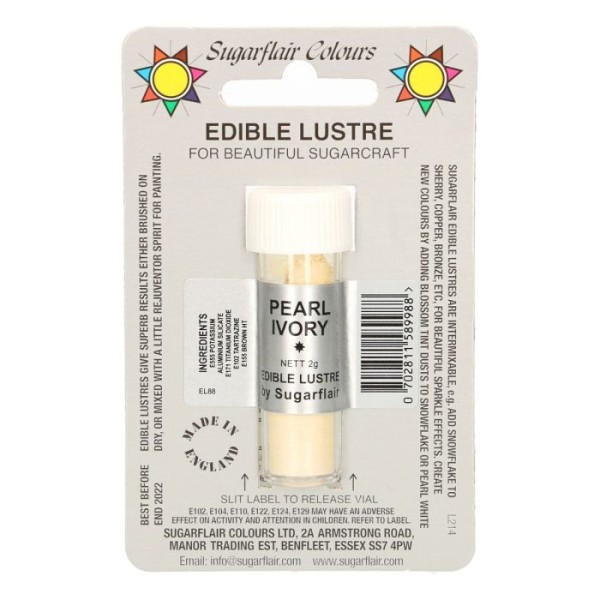 Glanzpuderfarbe - Sugarflair Edible Lustre - Pearl Ivory